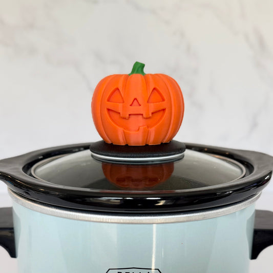 novelty interchangeable slow cooker handle jack o lantern