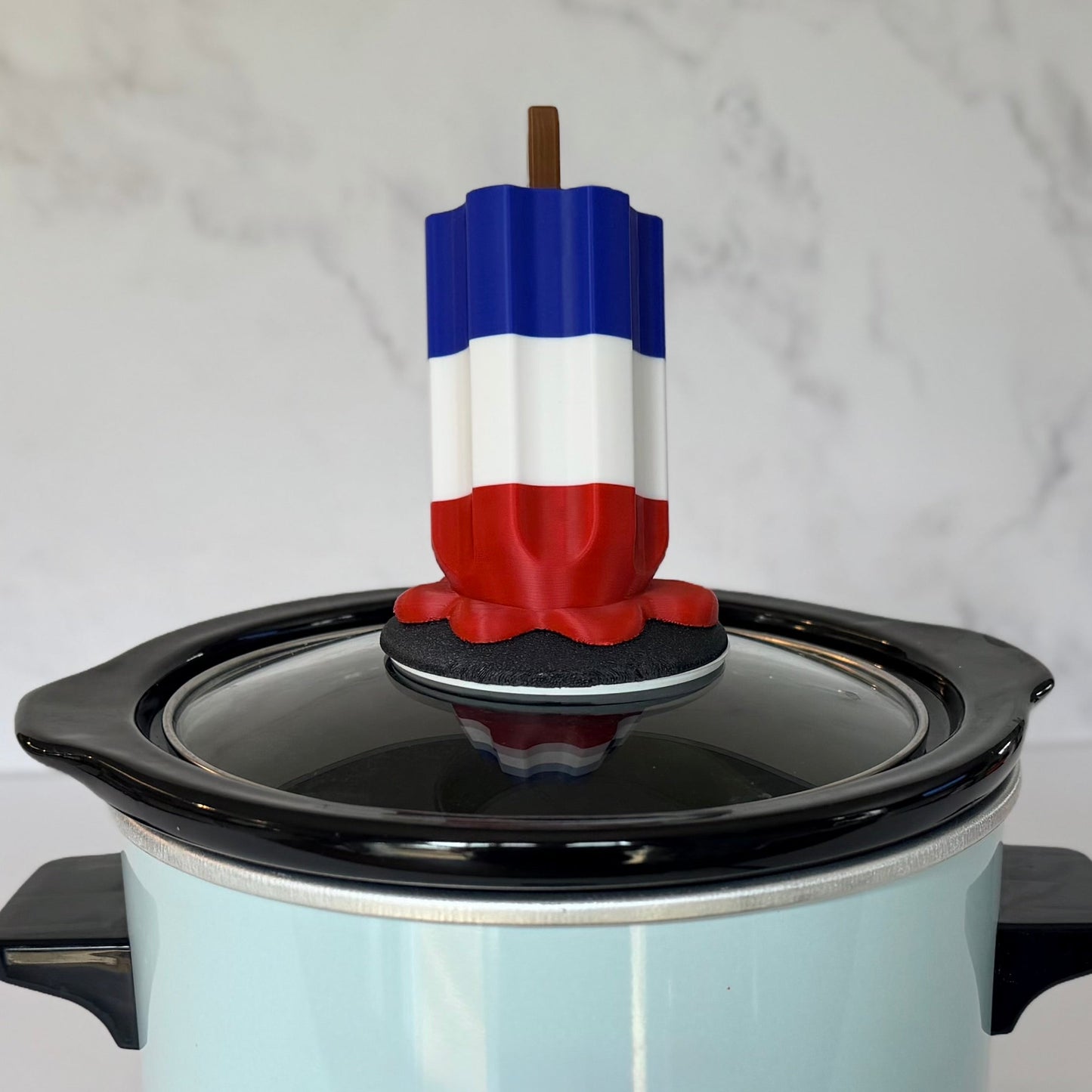 novelty interchangeable slow cooker handle red white and blue melted bomb popsicle