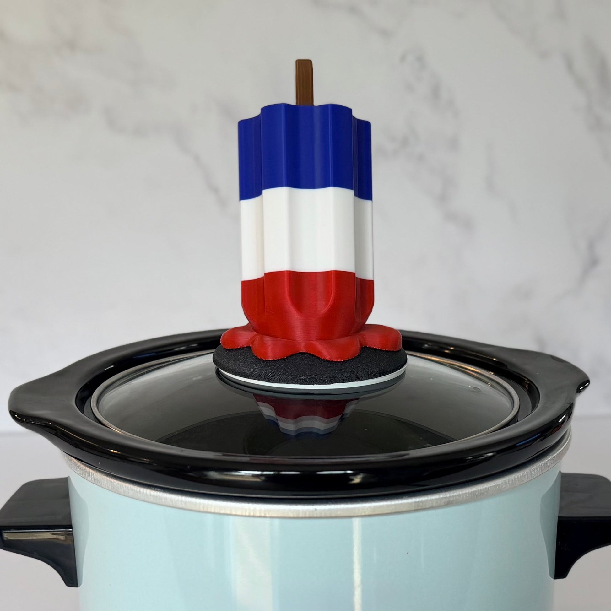 novelty interchangeable slow cooker handle red white and blue melted bomb popsicle