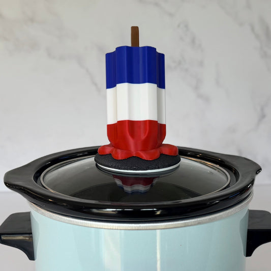 novelty interchangeable slow cooker handle red white and blue melted bomb popsicle