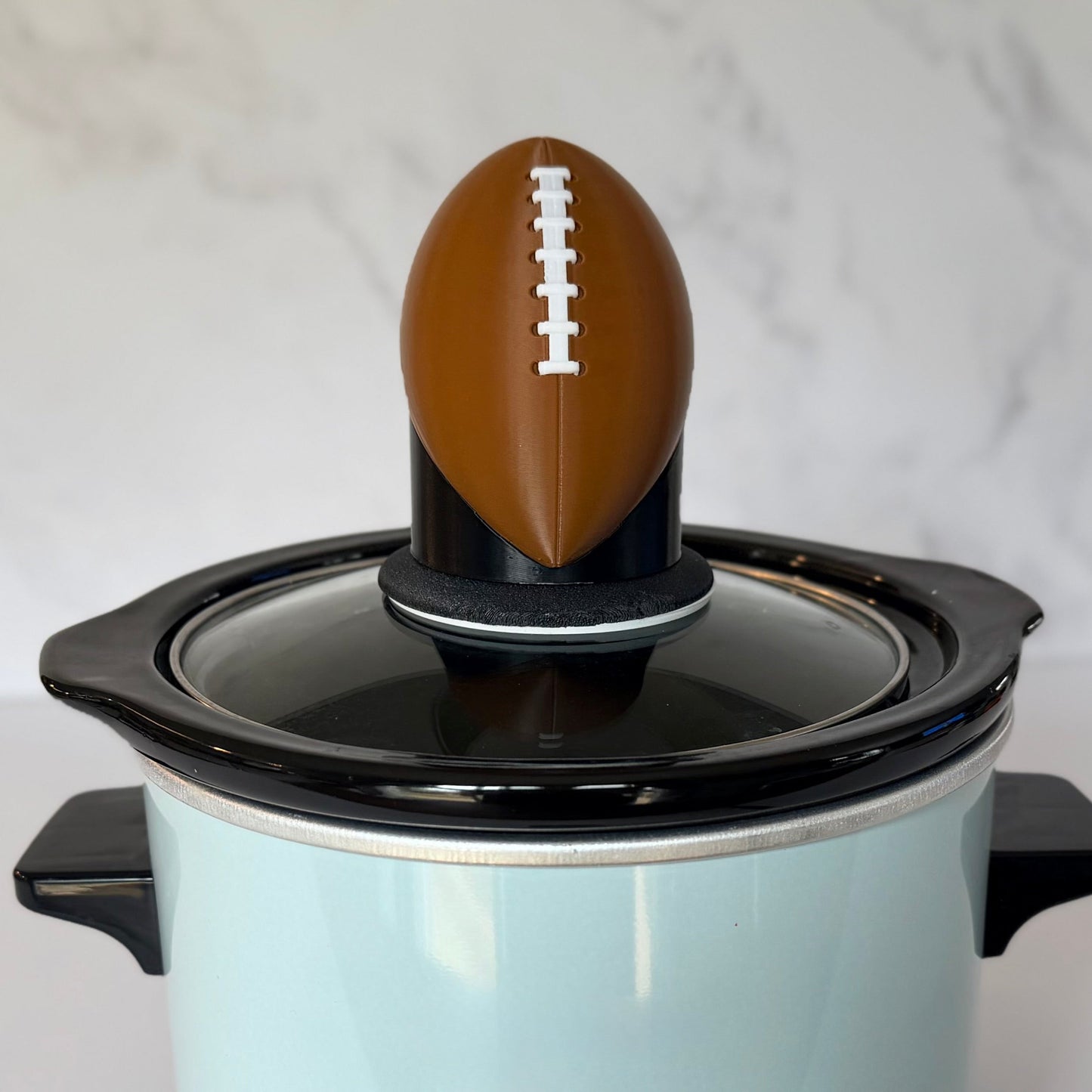 novelty interchangeable slow cooker handle football