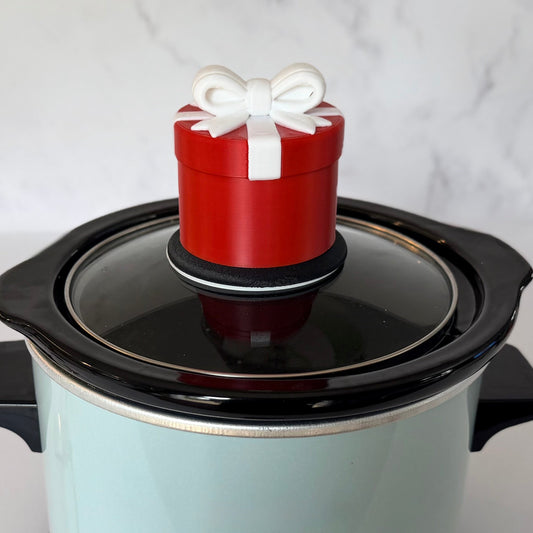 novelty interchangeable slow cooker handle round gift package with bow